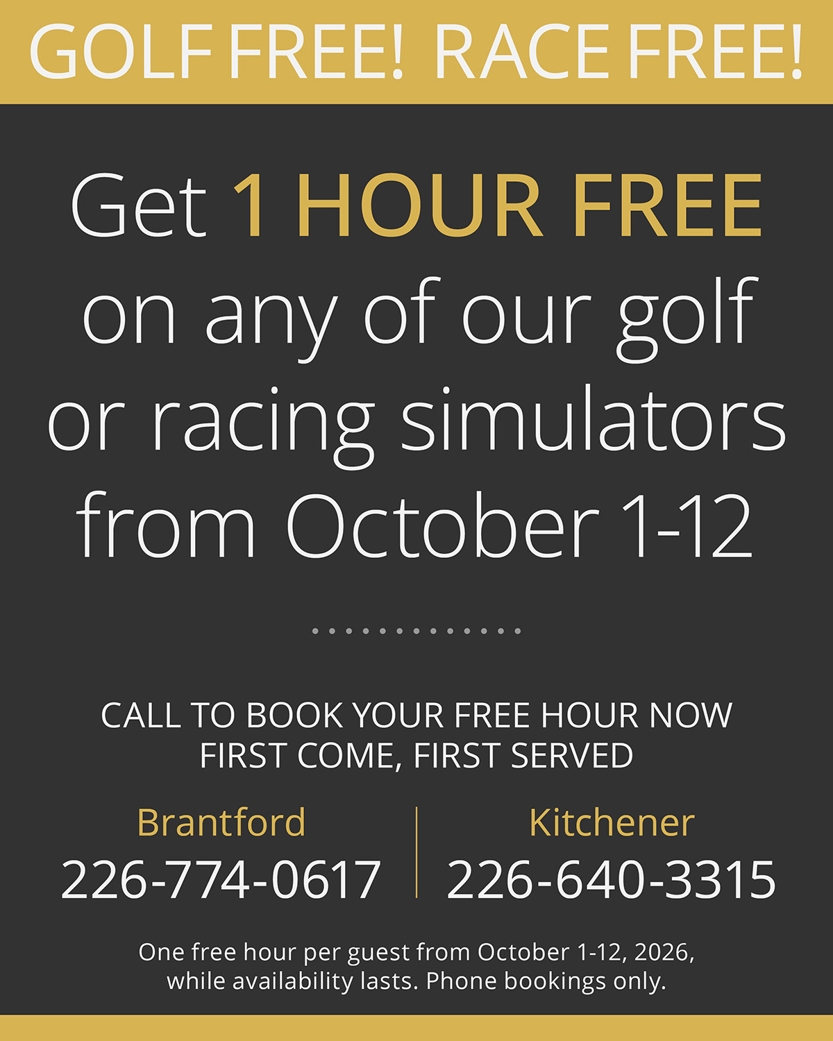Golf Free! Race Free!